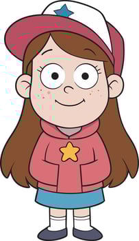 cartoon girl with star on her hat vector