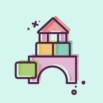 Icon Toy Kindergarten. related to Kindergarten symbol. MBE style. design editable vector