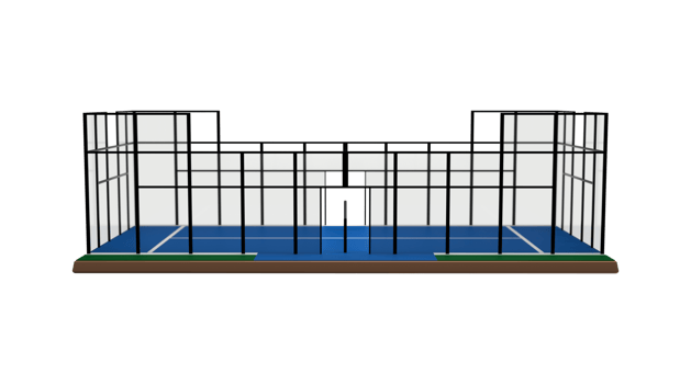 Padel Tennis Court Front View 3D Illustration png