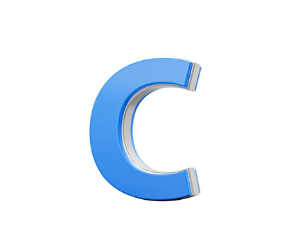 Blue Capital Letter C Gleams With Its Sleek Modern Design Bold Font With Sharp Edges 3D Illustration png