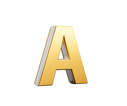 Golden Capital Letter A Gleams With Sleek Modern Design Bold Font With Sharp Edges 3D Illustration png