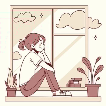 Stay at home concept illustration vector
