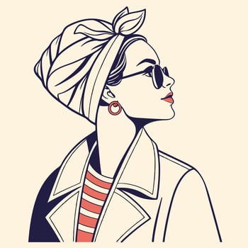 Young woman on white vector