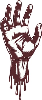 bloody scary hand art vector