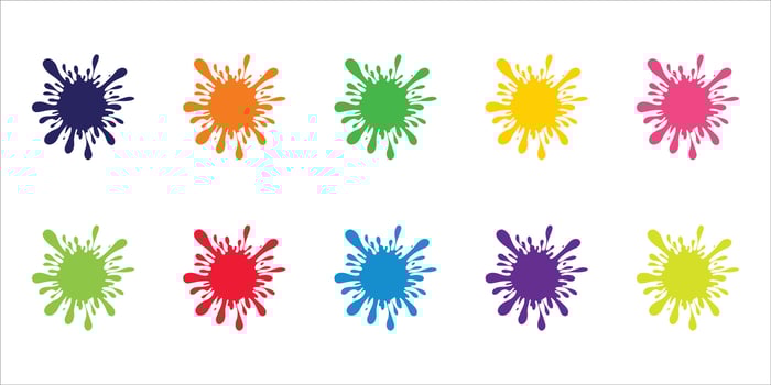 Set of colorful paint splashes vector