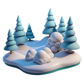 Peaceful 3D Winter Wonderland Scene png