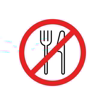 forbidden to eat icon. illustration logo template for many purpose. Isolated on white background vector