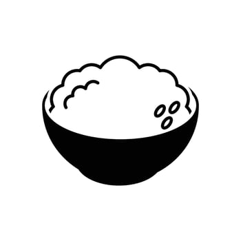 Rice bowl food restaurant icon vector