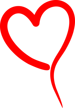 Red sweet heart line art of love png