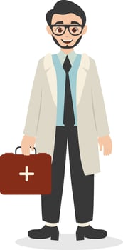 Young Men Specialist Doctor Holding Medical Bag vector