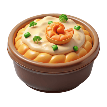 Gourmet Vegetable Stew with Cheese Cubes - 3D Food Icon png