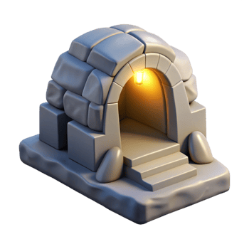 3D Igloo with a Warm Glow png