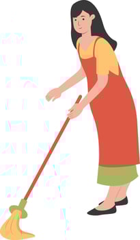 Young Woman Cleaner vector