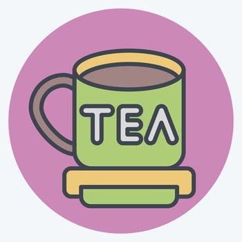 Icon Tea. related to Travel symbol. color mate style. design editable vector