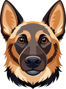 German Shepherd Dog Face Captivating Canine Art for Print and Web vector