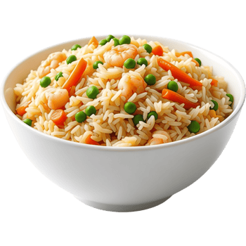 Bowl of Shrimp and Vegetable Fried Rice png