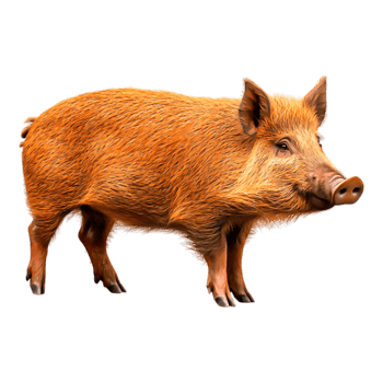Brown Wild Boar Standing in Natural Habitat png