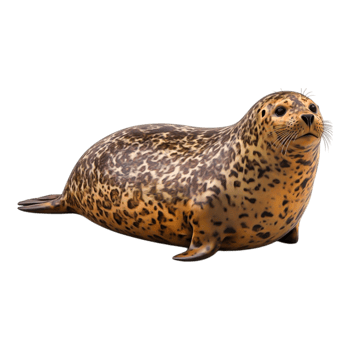 Spotted Seal Resting on the Shore with Beautiful Patterns png