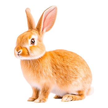 Cute fluffy rabbit sitting with soft fur png