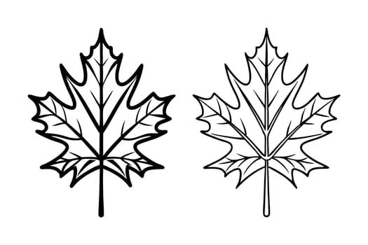 Assortment of Creative Maple Leaf Sketches Featuring Detailed Lines and Unique Outlines for Seasonal Themes vector