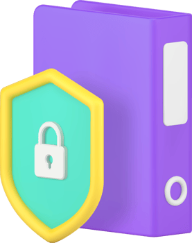 Business document file data protection security 3d icon illustration png