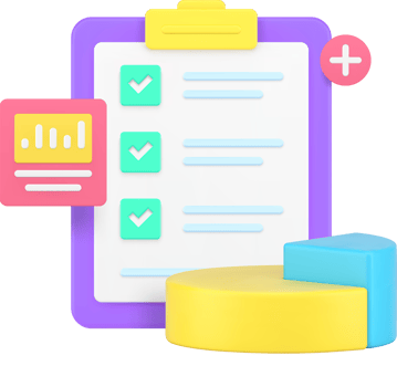 Business planning time management checklist 3d icon illustration png