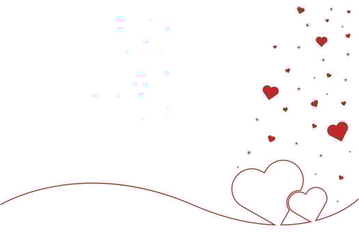 Love And Red Stars Beautiful Background vector