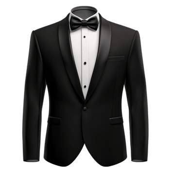 Black Tuxedo with Bow Tie on the Front png