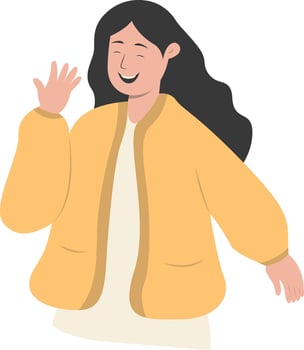 Young Woman Laughter Illustration vector