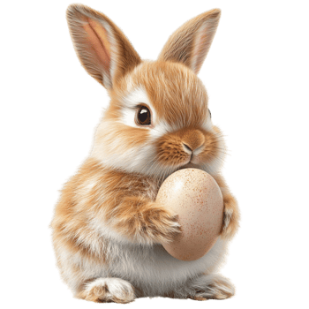 Bunny holding egg png