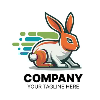 Colorful Cartoon Rabbit Mascot Logo Design vector