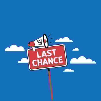 Urgent Last Chance Sale Announcement with Megaphone vector