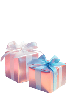 Charming gifts wrapped in pastel colors with elegant ribbons evoking joy and celebration for special occasions or holidays png
