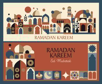 Islamic Mosque Illustration For Ramadan vector