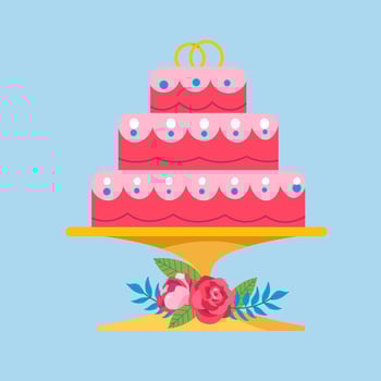 Wedding Cake With Floral Details vector