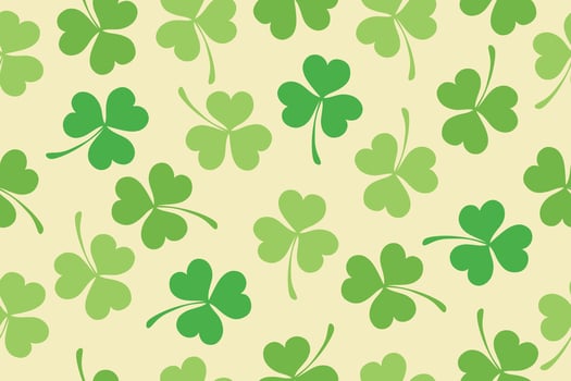 Seamless pattern of clover leaves for St. Patrick's Day. Suitable for wrapping paper, wallpaper, background, card and decoration. vector