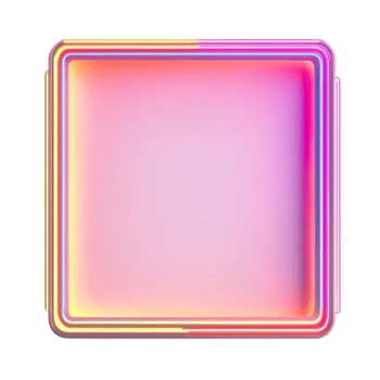 Square Neon Pink and Purple Frame on Transparent Background png