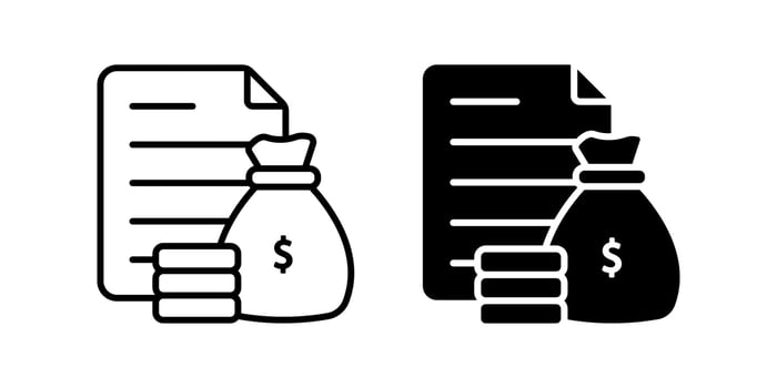 Budget icon set. Finance sign. for mobile concept and web design. illustration on white background vector
