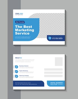 modern business postcard template digital marketing agency vector
