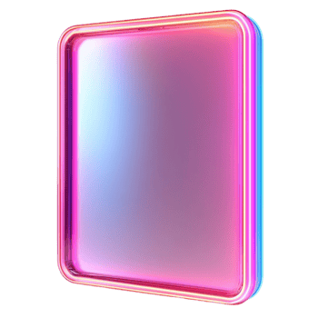 Neon Gradient Frame on Transparent Background png