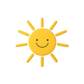 A cheerful sun symbol representing happiness and positivity. png