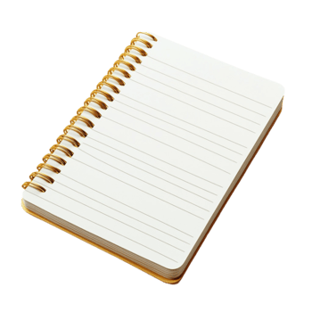 Open Notebook with balnk page on Transparent Background png