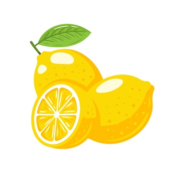 Yellow lemon isolated on white background vector