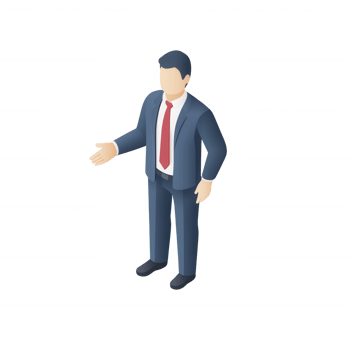 Businessman presenting an idea with confidence in a modern office setting. png