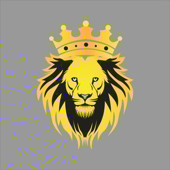 logo of royal king lion . vector