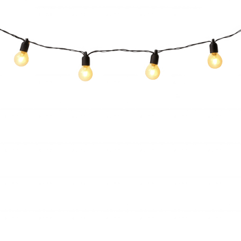 Glowing string lights creating a warm and inviting ambiance for outdoor gatherings. png