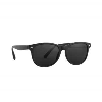 Stylish black sunglasses perfect for summer adventures and sunny days. png