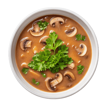 mushroom soup with parsley png