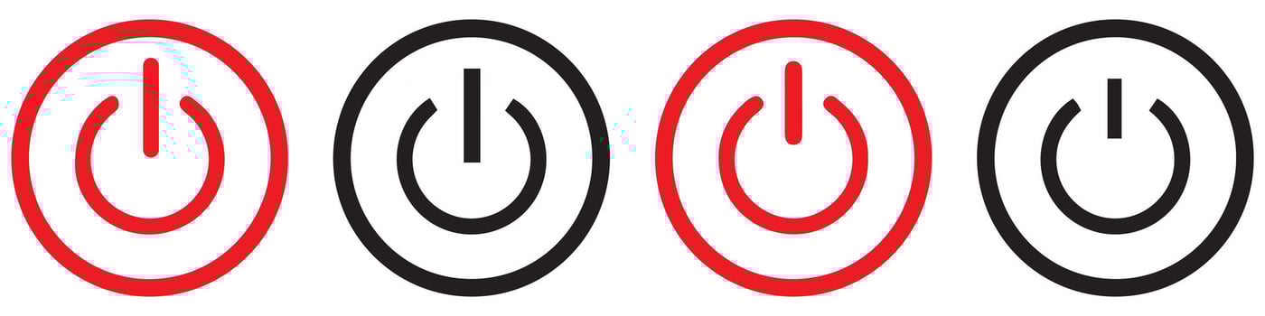 Stop button. Off symbol set. Push button icon. Illustration EPS 10 vector