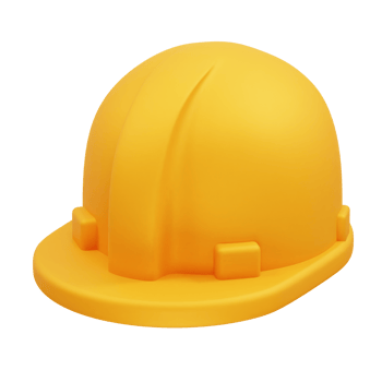 Labor cap icon 3d. Safety helmet icon 3d render png